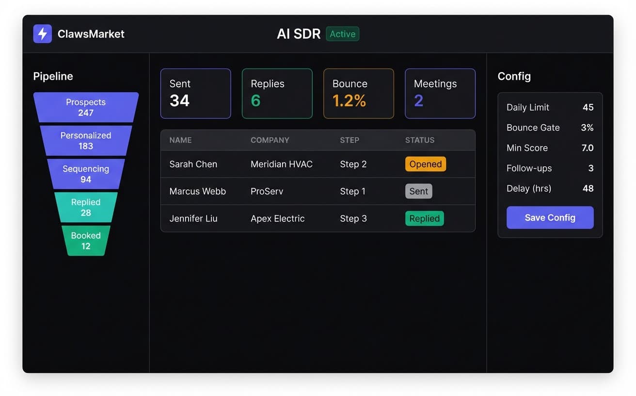 AI SDR dashboard